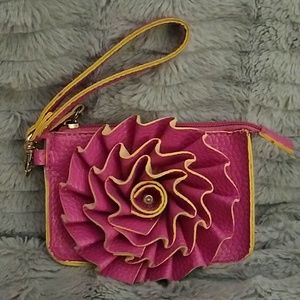Jazza Pink Flower Wristlet